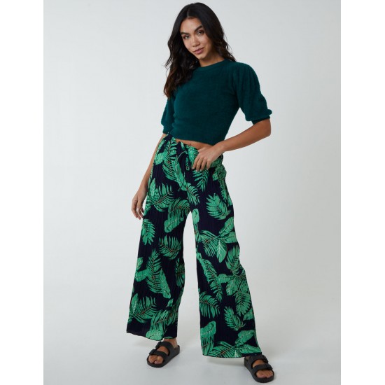 Tropical Print Elasticated Waist Culotte