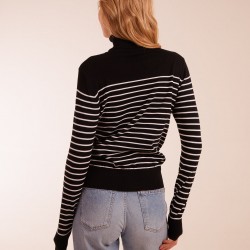 Thin Stripe Roll Neck Jumper