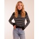 Thin Stripe Roll Neck Jumper