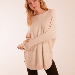 Pocket Slash Neck Jumper