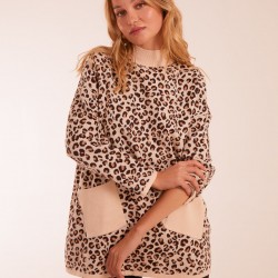 Animal Print Pocket Jumper