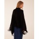 Tassel High Neck Poncho