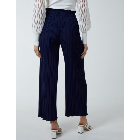 Wide Leg Pleated Trousers