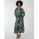 Abstract Floral Belted Maxi Dress