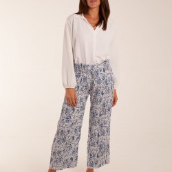 Paisley Wide Leg Culotte Trousers