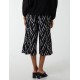 Pleated Abstract Wide Leg Trousers