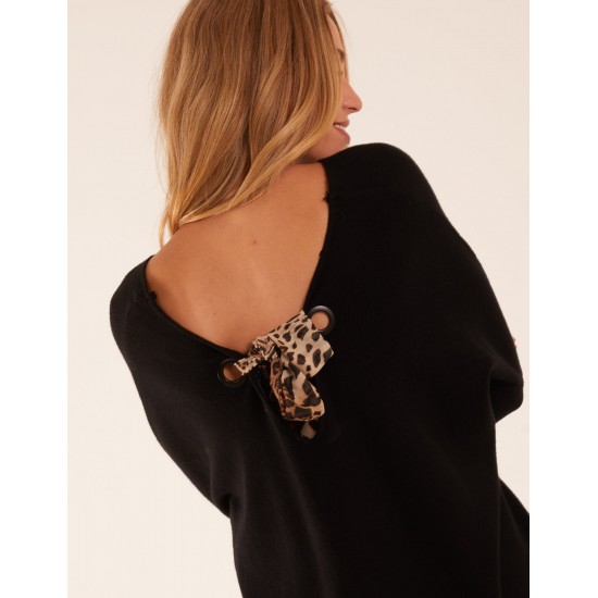 Leopard Bow Back Jumper