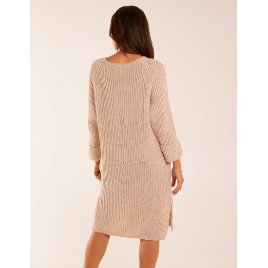 Knitted Ribbed Jumper Dress