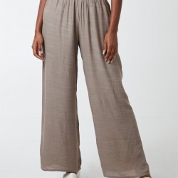 Shirring Waist Wide Leg Trousers