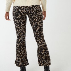 Leopard Print Flared Pants