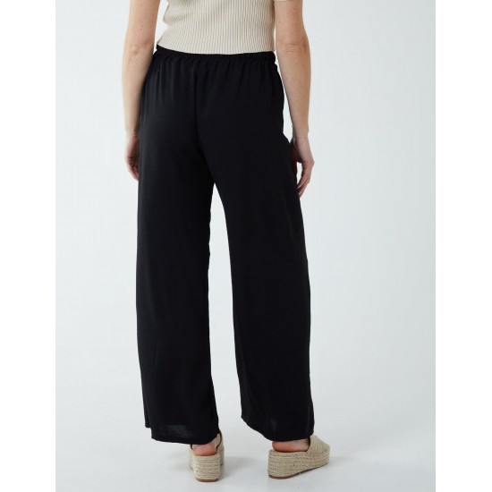 Drawstring Wide Leg Trousers