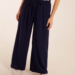 Drawstring Wide Leg Trousers